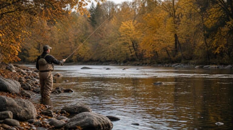 Lire une rivière à l'automne